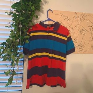 striped primary color polo